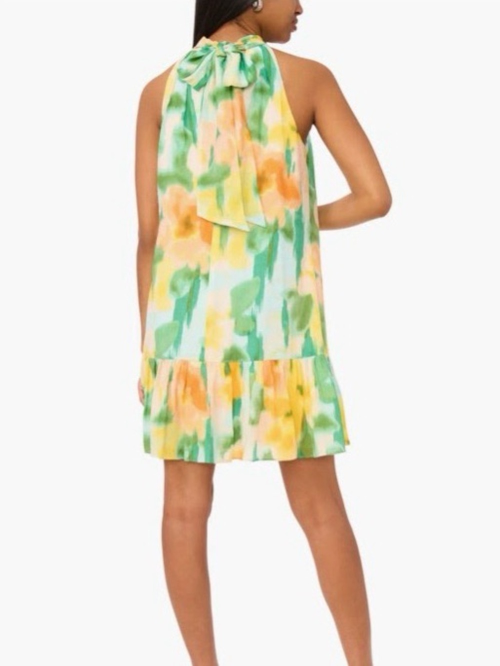MSK Floral Sleeveless A-Line Silhouette Halter Dress--NWT--L - Picture 7 of 16